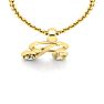 Letter R Diamond Initial Necklace In Yellow Gold With Free Chain Image-4
