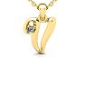 Letter V Diamond Initial Necklace In Yellow Gold With Free Chain Image-1