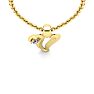 Letter V Diamond Initial Necklace In Yellow Gold With Free Chain Image-4