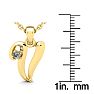 Letter V Diamond Initial Necklace In Yellow Gold With Free Chain Image-5