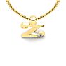 Letter Z Diamond Initial Necklace In Yellow Gold With Free Chain Image-4