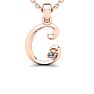 Letter C Diamond Initial Necklace In Rose Gold With Free Chain Image-1