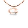 Letter C Diamond Initial Necklace In Rose Gold With Free Chain Image-4