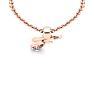 Letter F Diamond Initial Necklace In Rose Gold With Free Chain Image-4
