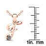 Letter F Diamond Initial Necklace In Rose Gold With Free Chain Image-5
