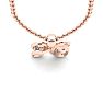 Letter H Diamond Initial Necklace In Rose Gold With Free Chain Image-4
