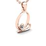 Letter Q Diamond Initial Necklace In Rose Gold With Free Chain Image-2