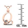 Letter Q Diamond Initial Necklace In Rose Gold With Free Chain Image-5