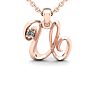 Letter U Diamond Initial Necklace In Rose Gold With Free Chain Image-1