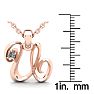 Letter U Diamond Initial Necklace In Rose Gold With Free Chain Image-5