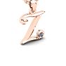 Letter Z Diamond Initial Necklace In Rose Gold With Free Chain Image-2
