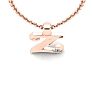 Letter Z Diamond Initial Necklace In Rose Gold With Free Chain Image-4