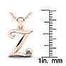 Letter Z Diamond Initial Necklace In Rose Gold With Free Chain Image-5