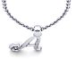 Letter A Diamond Initial Necklace In 14 Karat White Gold With Free Chain Image-4