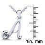 Letter A Diamond Initial Necklace In 14 Karat White Gold With Free Chain Image-5