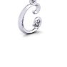 Letter C Diamond Initial Necklace In 14 Karat White Gold With Free Chain Image-2