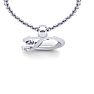 Letter D Diamond Initial Necklace In 14 Karat White Gold With Free Chain Image-4