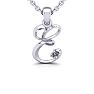 Letter E Diamond Initial Necklace In 14 Karat White Gold With Free Chain Image-1