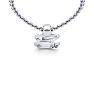 Letter E Diamond Initial Necklace In 14 Karat White Gold With Free Chain Image-4