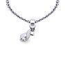 Letter I Diamond Initial Necklace In 14 Karat White Gold With Free Chain Image-4