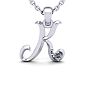 Letter K Diamond Initial Necklace In 14 Karat White Gold With Free Chain Image-1