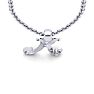 Letter K Diamond Initial Necklace In 14 Karat White Gold With Free Chain Image-4