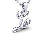 Letter L Diamond Initial Necklace In 14 Karat White Gold With Free Chain Image-2