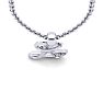 Letter L Diamond Initial Necklace In 14 Karat White Gold With Free Chain Image-4
