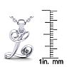 Letter L Diamond Initial Necklace In 14 Karat White Gold With Free Chain Image-5