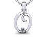 Letter O Diamond Initial Necklace In 14 Karat White Gold With Free Chain Image-1