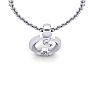 Letter O Diamond Initial Necklace In 14 Karat White Gold With Free Chain Image-4