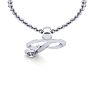 Letter P Diamond Initial Necklace In 14 Karat White Gold With Free Chain Image-4