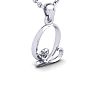 Letter Q Diamond Initial Necklace In 14 Karat White Gold With Free Chain Image-2