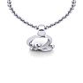 Letter Q Diamond Initial Necklace In 14 Karat White Gold With Free Chain Image-4