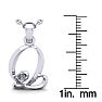 Letter Q Diamond Initial Necklace In 14 Karat White Gold With Free Chain Image-5
