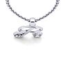 Letter R Diamond Initial Necklace In 14 Karat White Gold With Free Chain Image-4