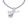 Letter T Diamond Initial Necklace In 14 Karat White Gold With Free Chain Image-4