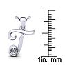 Letter T Diamond Initial Necklace In 14 Karat White Gold With Free Chain Image-5