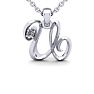 Letter U Diamond Initial Necklace In 14 Karat White Gold With Free Chain Image-1