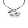 Letter U Diamond Initial Necklace In 14 Karat White Gold With Free Chain Image-4