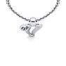 Letter V Diamond Initial Necklace In 14 Karat White Gold With Free Chain Image-4