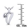 Letter V Diamond Initial Necklace In 14 Karat White Gold With Free Chain Image-5