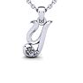 Letter Y Diamond Initial Necklace In 14 Karat White Gold With Free Chain Image-1