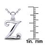 Letter Z Diamond Initial Necklace In 14 Karat White Gold With Free Chain Image-5