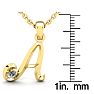 Letter A Diamond Initial Necklace In 14 Karat Yellow Gold With Free Chain Image-5