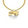Letter H Diamond Initial Necklace In 14 Karat Yellow Gold With Free Chain Image-4