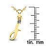 Letter I Diamond Initial Necklace In 14 Karat Yellow Gold With Free Chain Image-5