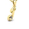 Letter J Diamond Initial Necklace In 14 Karat Yellow Gold With Free Chain Image-2