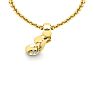 Letter J Diamond Initial Necklace In 14 Karat Yellow Gold With Free Chain Image-4