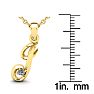 Letter J Diamond Initial Necklace In 14 Karat Yellow Gold With Free Chain Image-5